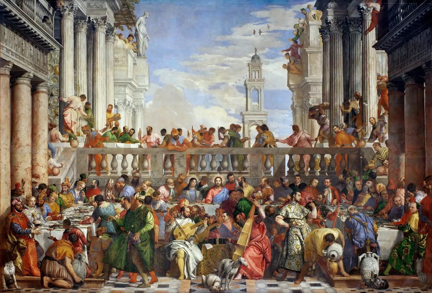 Les Noces de Cana de Véronèse, immense banquet peint, au musée du Louvre