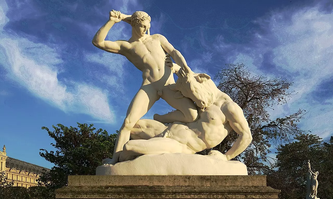 Statue of Theseus slaying the Minotaur, in the Tuileries Garden